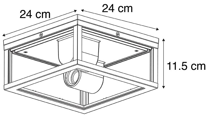 Candeeiro de teto inteligente preto IP44 2 luzes incl. Wifi ST64 - Charlois