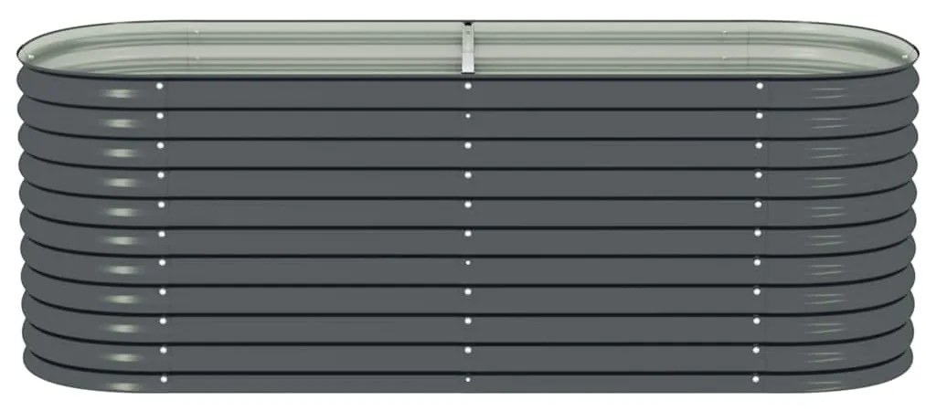 Canteiro elevado de jardim aço galvanizado 240x80x81cm cinzento