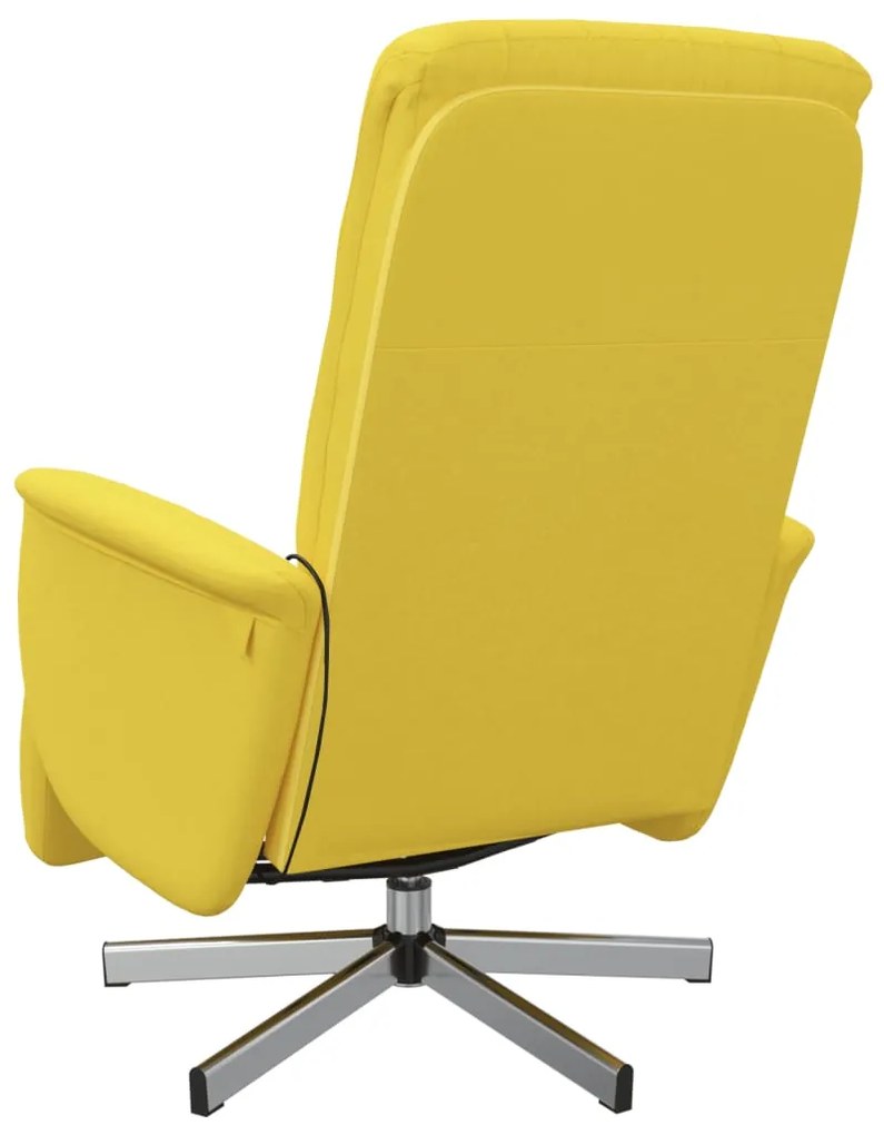 Cadeira de massagens reclinável c/ apoio de pés tecido amarelo