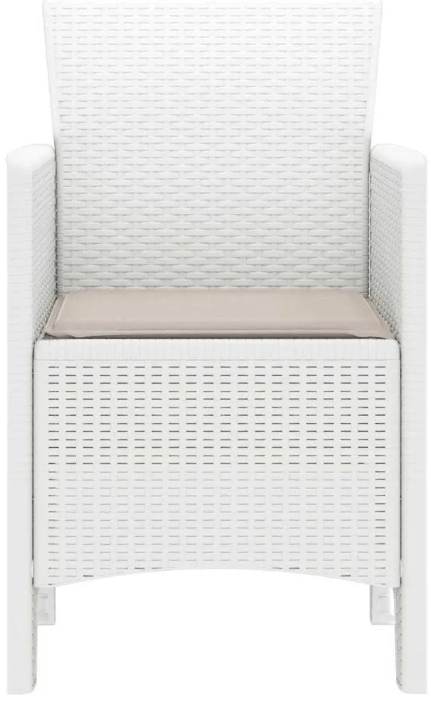 Cadeiras de jardim com almofadas 4 pcs Branco 53 x 49 x 85 cm
