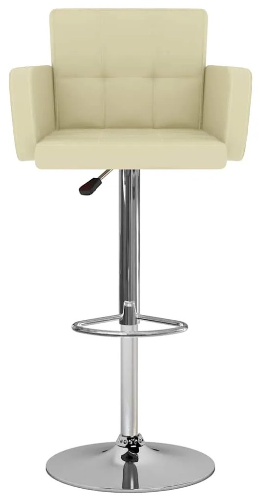Bancos de bar 2 pcs couro artificial cor creme