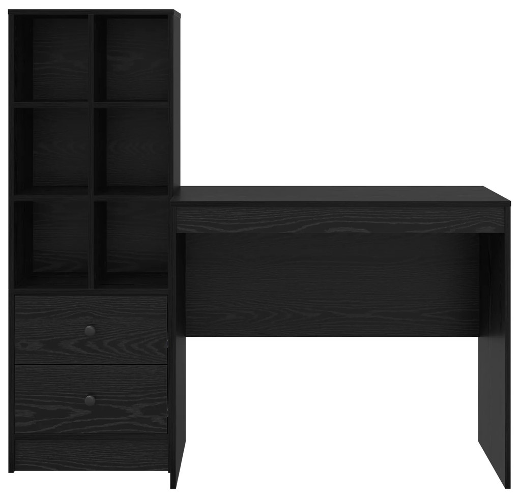 Mesa com Armazenamento Carvalho Preto Madeira Derivada
