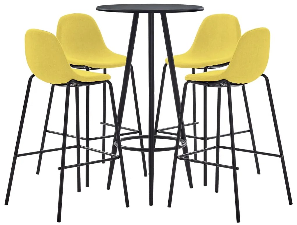 279755 vidaXL 5 pcs conjunto de bar tecido amarelo