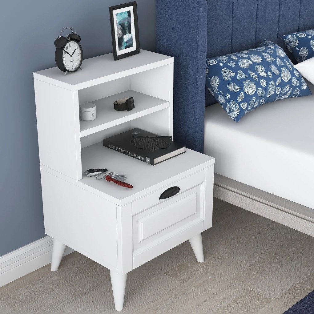 Mesinha de Cabeceira BD105 – Branco – 45x74,4x40 cm