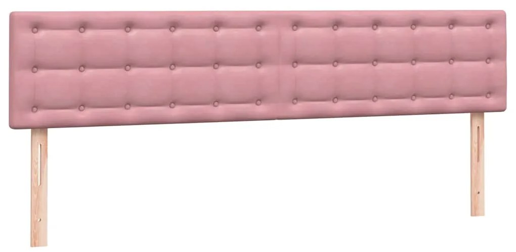 Cama com molas colchão 200x210 cm veludo rosa