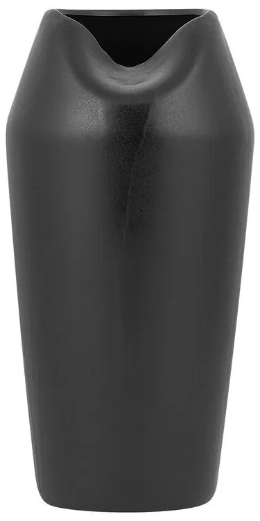Vaso de cerâmica grés preta 33 cm APAMEA Beliani