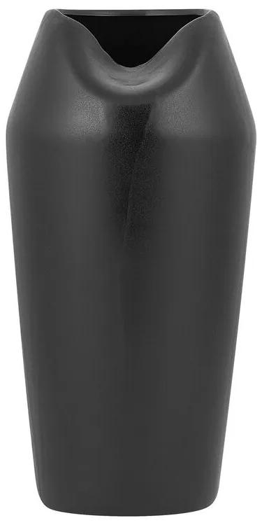 Vaso decorativo em cerâmica preta 33 cm APAMEA Beliani