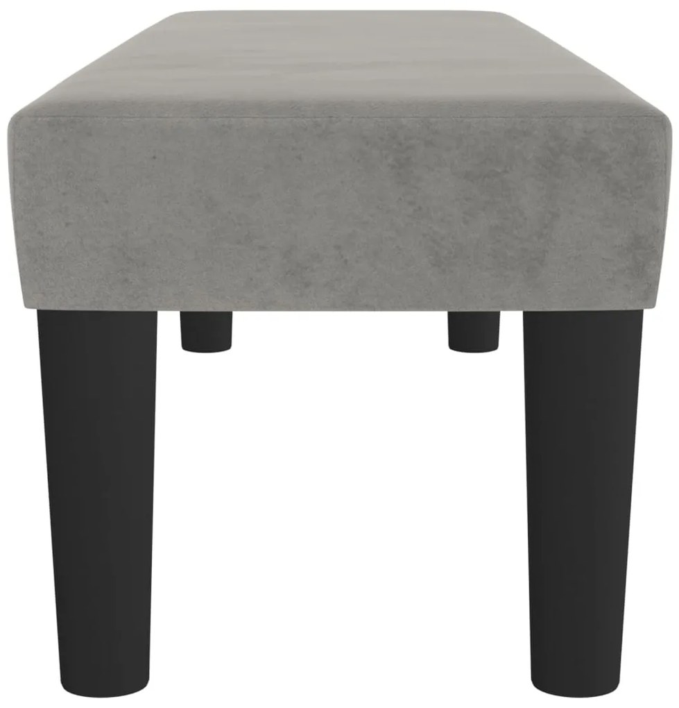 Banco 100x30x30 cm veludo cinzento-claro