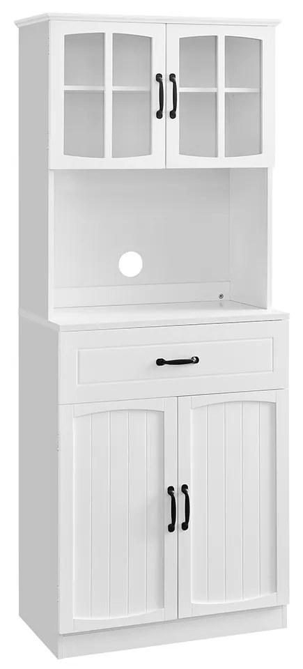 Armário de cozinha 41,5 x 73 x 179,8 cm com prateleiras reguláveis moderno Branco