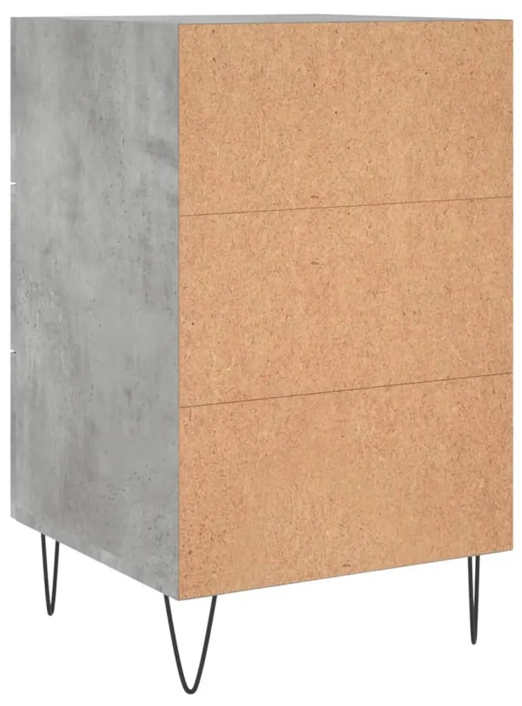 Mesa de cabeceira 40x40x66 cm derivados madeira cinza cimento