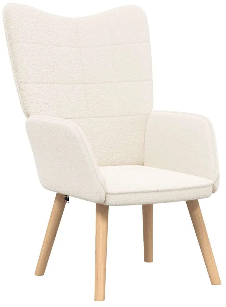 Poltrona Relaxante vidaXL em Tecido Semelhante a Lã Creme