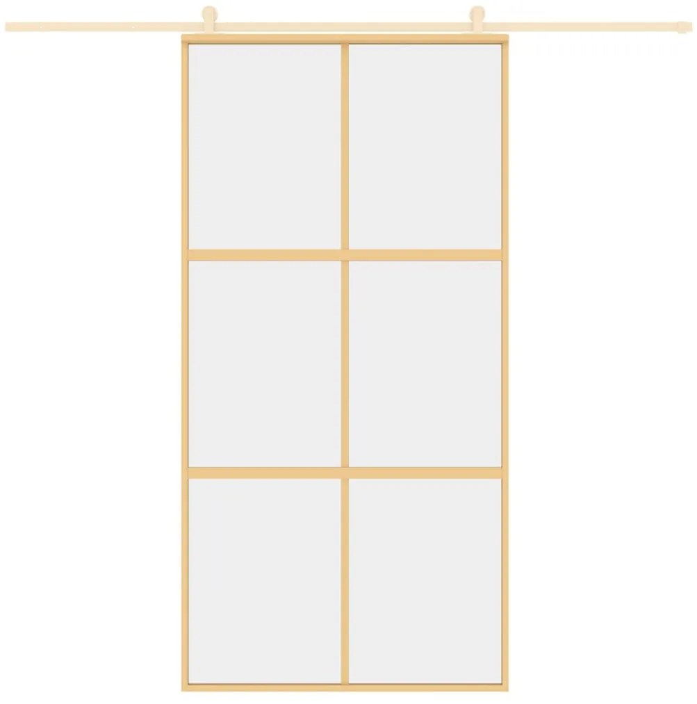 Porta deslizante 102,5x205 cm vidro ESG/alumínio dourado