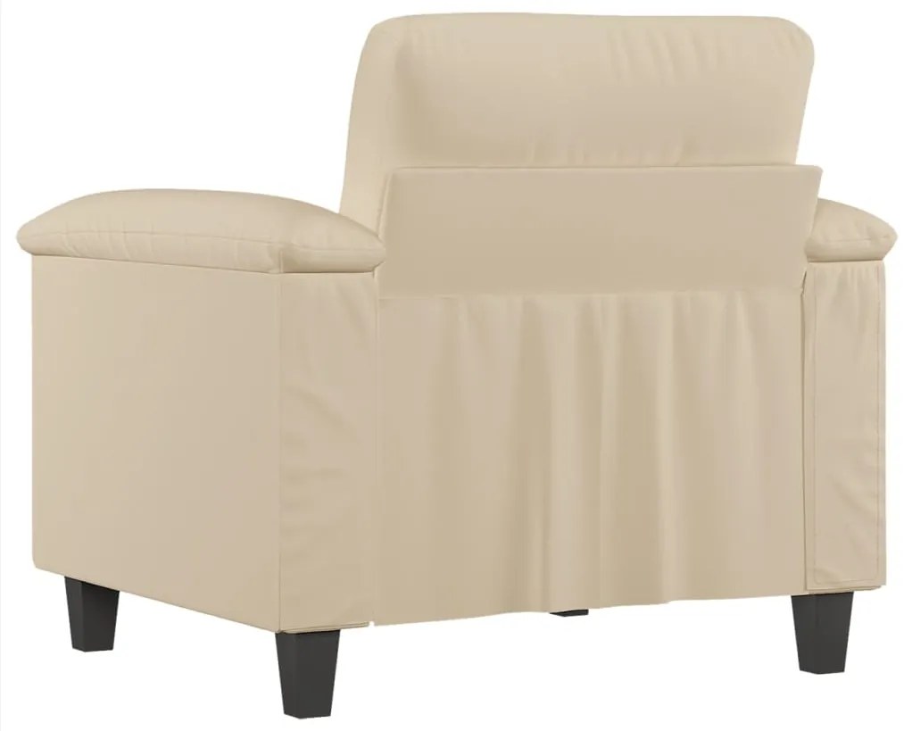 Poltrona 60 cm tecido de microfibra cor creme