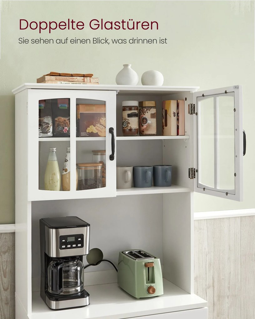 Armário de cozinha 41,5 x 73 x 179,8 cm com prateleiras reguláveis moderno Branco