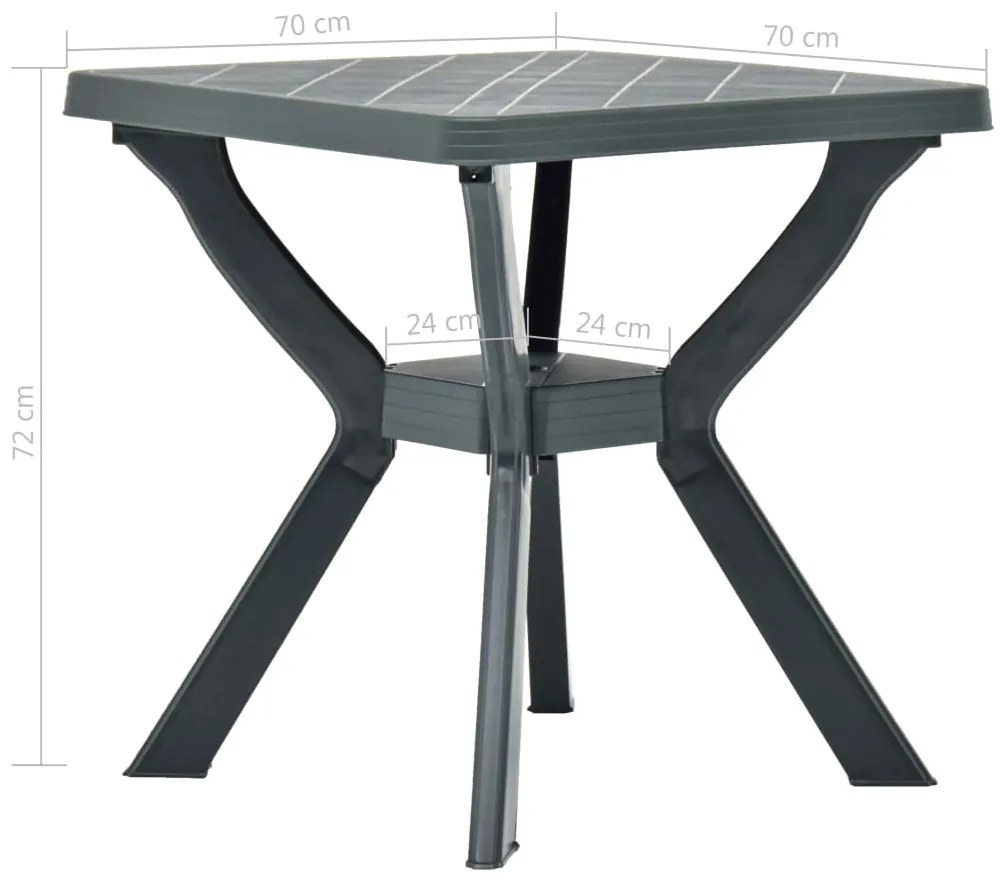 Mesa de bistrô 70x70x72 cm plástico verde