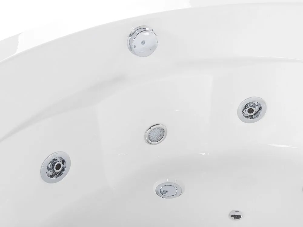 Banheira de hidromassagem de canto em acrílico branco com LED e coluna Bluetooth 210 x 145 cm MONACO Beliani