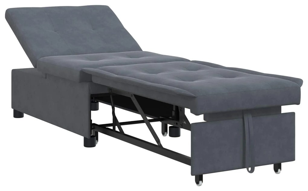 vidaXL Sofá-Cama Cinza Escuro 194 x 67 x 82 cm Veludo