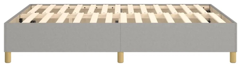 Estrutura de cama sem colchão 140x200 cm tecido cinzento-claro