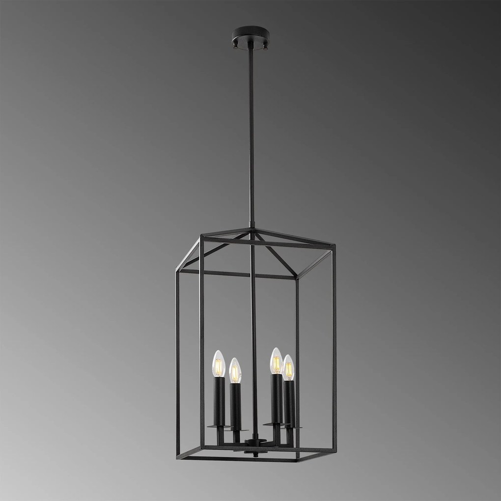 Candeeiro de Teto Till – Preto – 35 x 35 x 107 cm