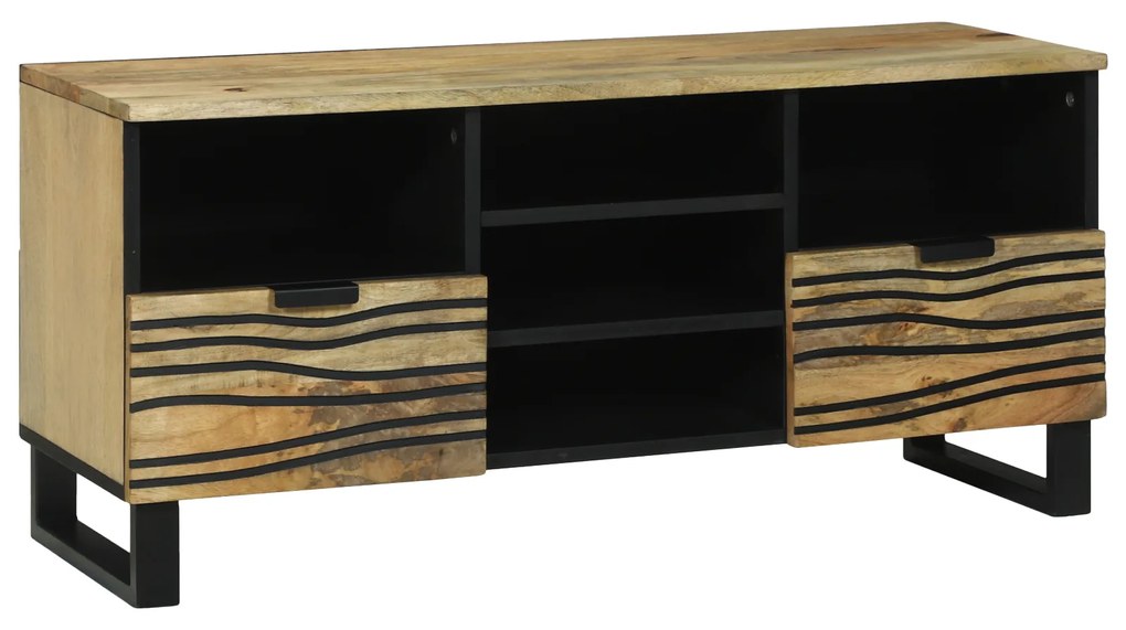 vidaXL Estante de TV , 100x33,5x46 cm, feita de madeira de manga sólida