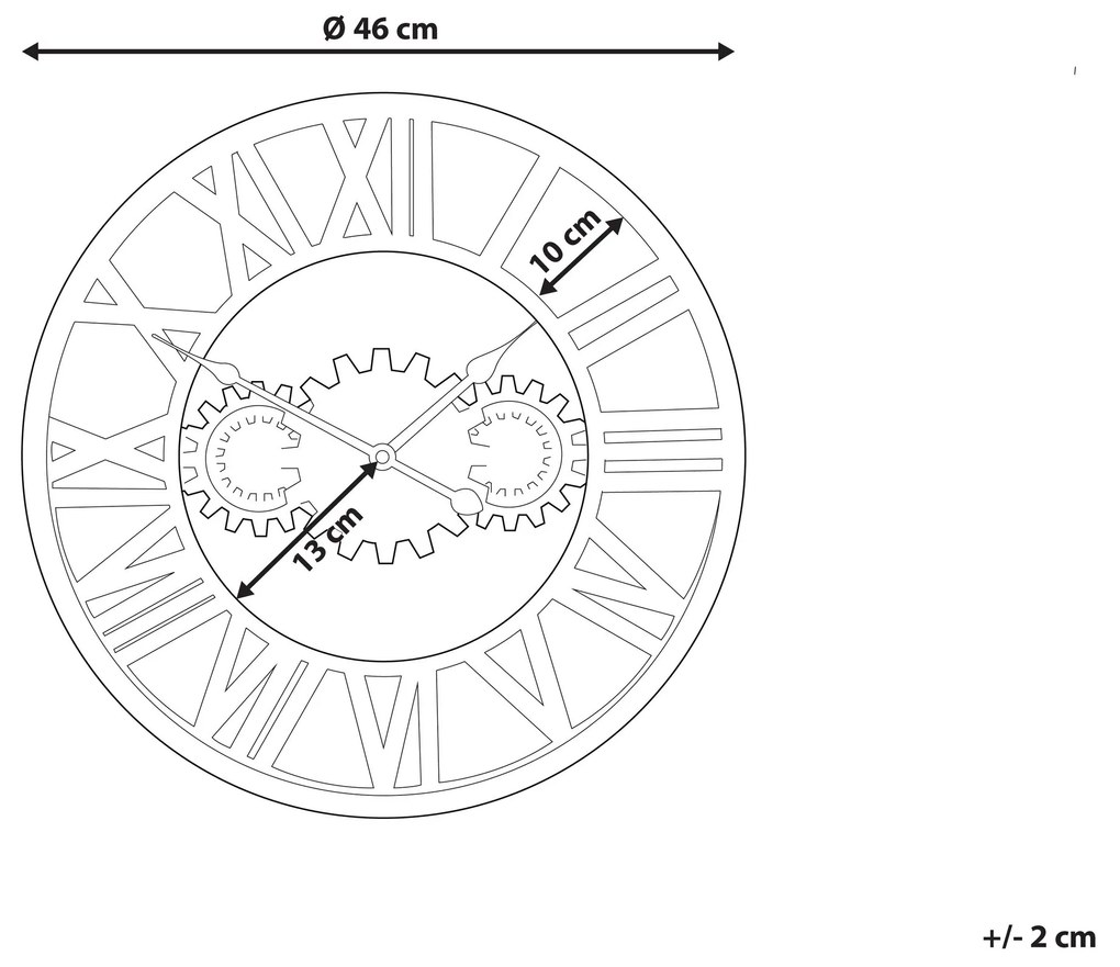 Relógio de parede Ø  46 cm prateado e dourado SEON Beliani