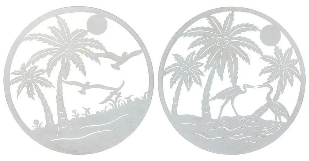 Figura Decorativa DKD Home Decor Palmeiras Metal (2 pcs) (98 x 1 x 98 cm)