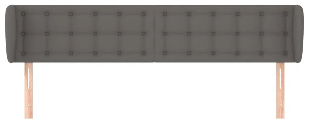 Cabeceira de cama c/ abas couro artificial 203x23x78/88cm cinza
