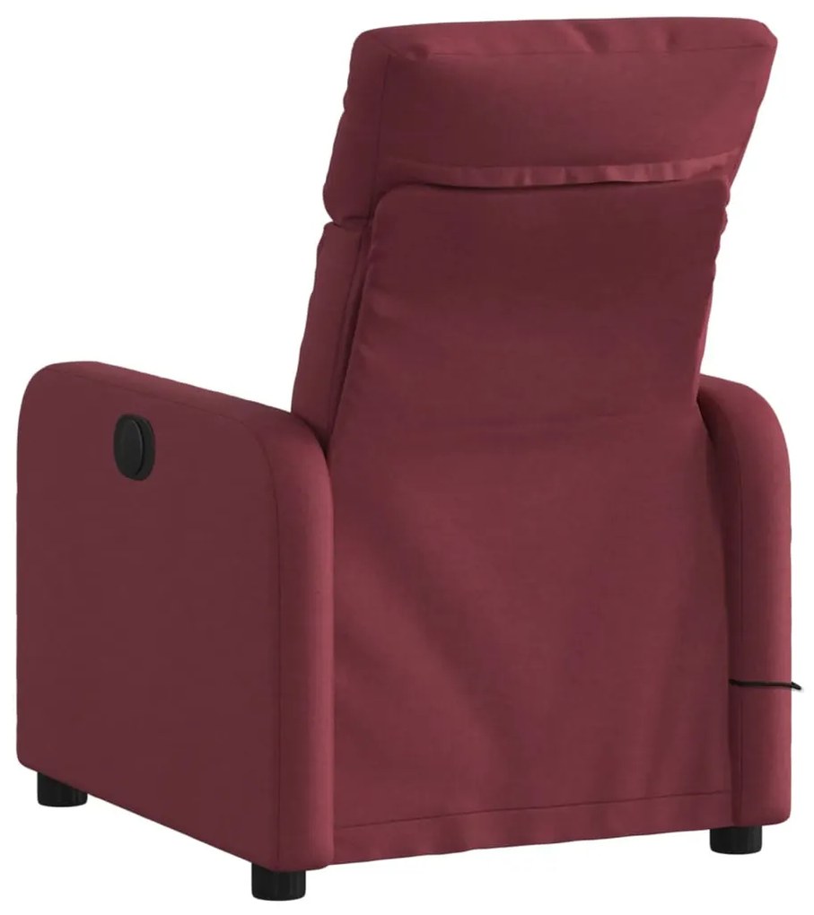 Poltrona de massagens reclinável tecido vermelho tinto