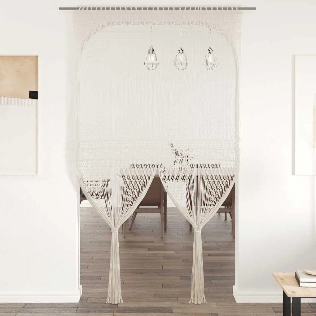 vidaXL Cortina em macramé 140x240 cm algodão