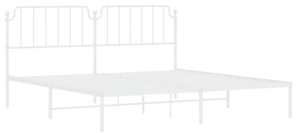 Estrutura de cama com cabeceira 200x200 cm metal branco