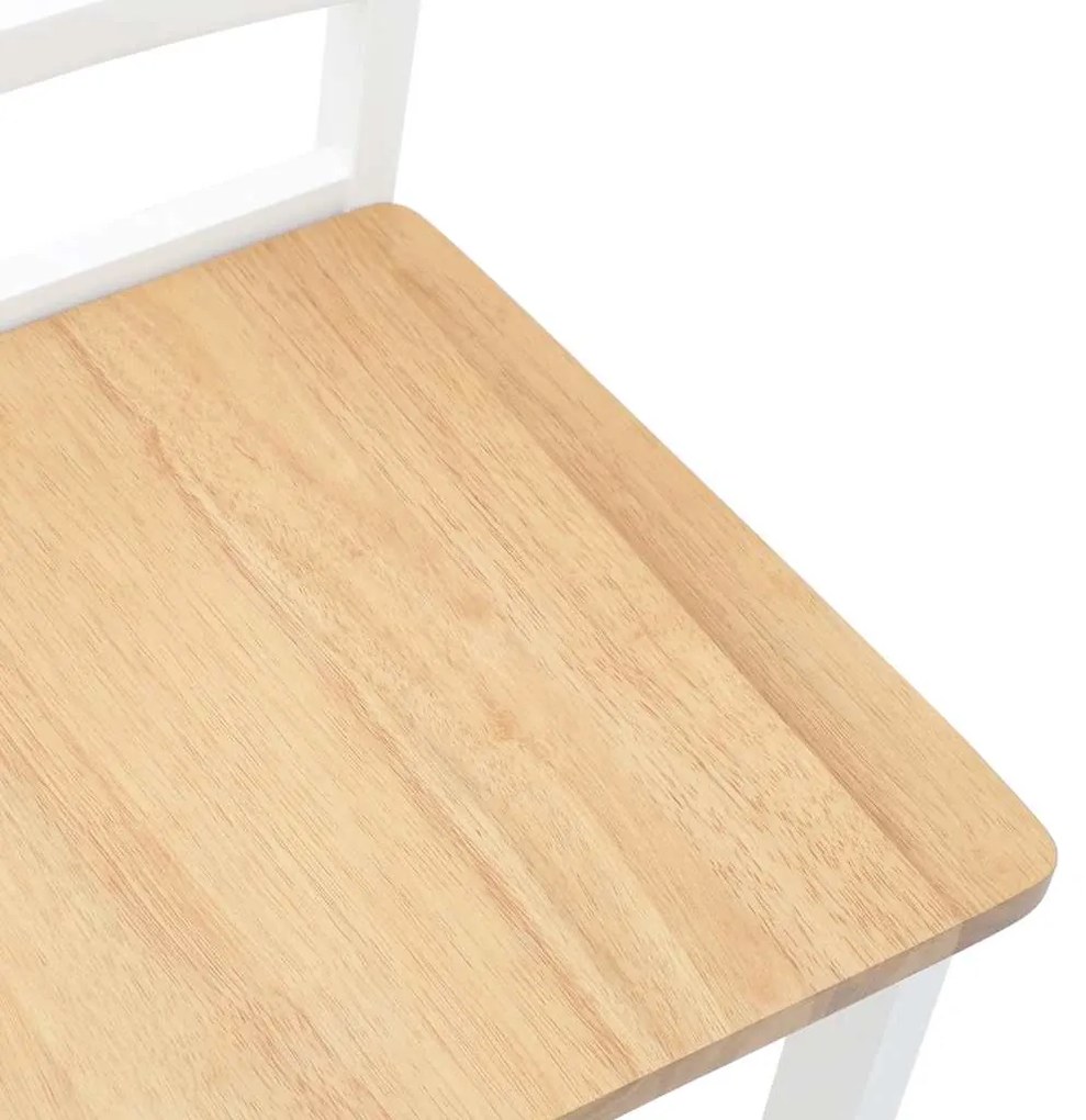 Cadeiras de jantar 2 pcs madeira de seringueira maciça branco