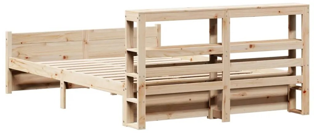 Estrutura cama c/ cabeceira 120x190 cm pinho maciço