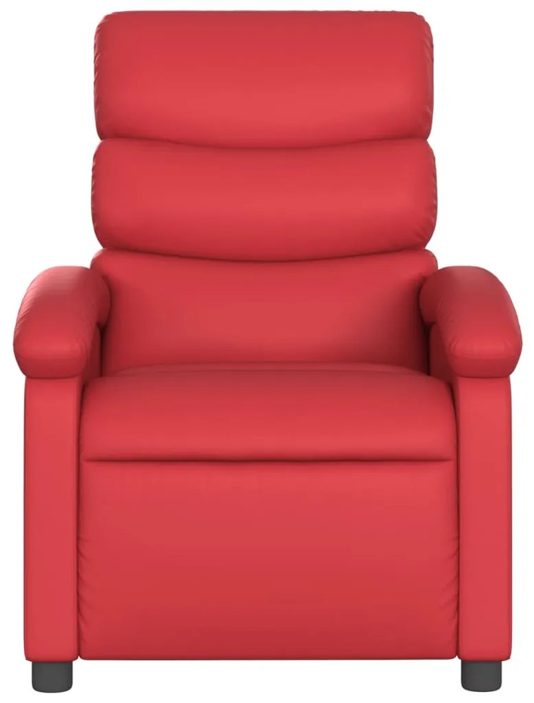 Poltrona reclinável elétrica couro artificial vermelho