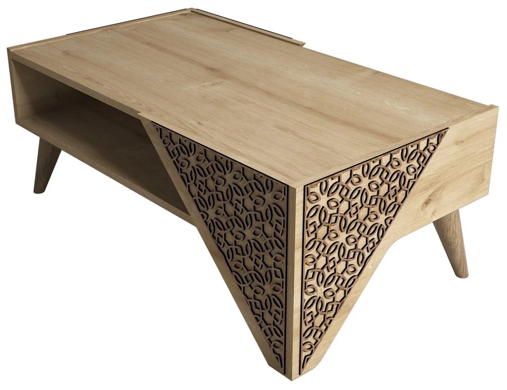 Mesa de Centro Beril – Carvalho – 105x58x40 cm