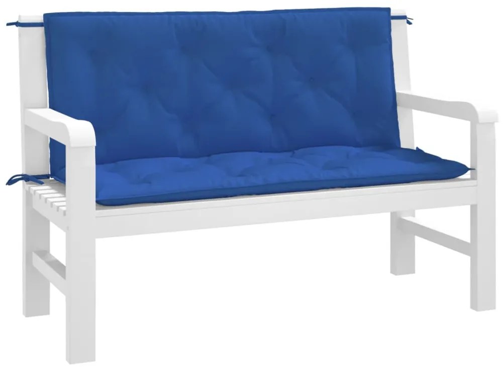 Almofadões banco jardim 2 pcs 120x50x7cm tecido oxford azul