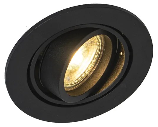 Foco embutido moderno preto inclinável - Club