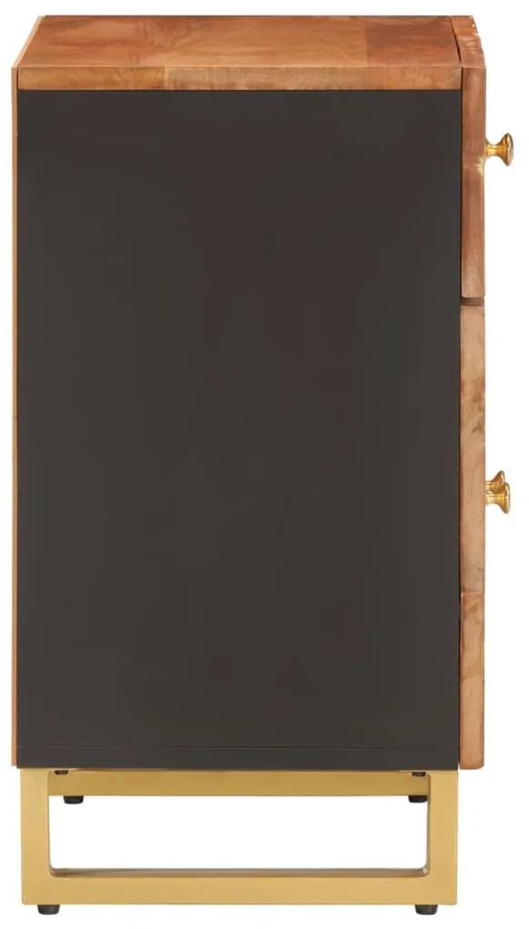 Mesa de cabeceira 50x33x60 cm mangueira maciça castanho e preto