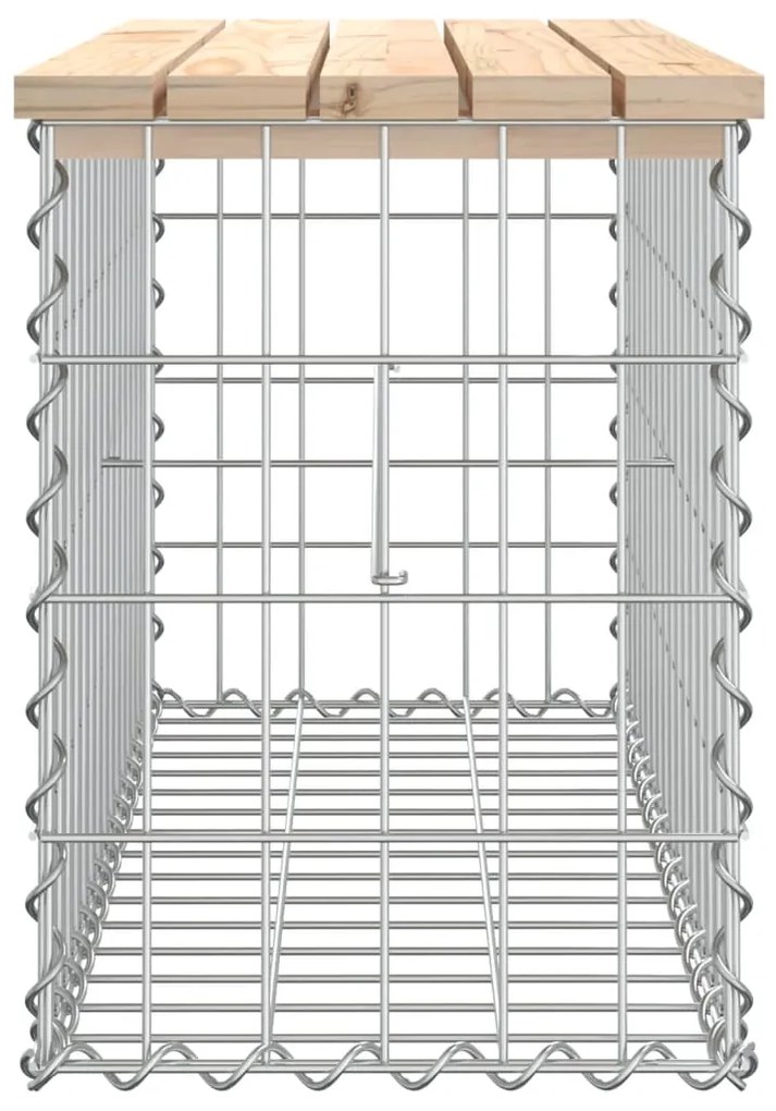 Banco de jardim c/ design gabião 83x31,5x42 cm pinho maciço