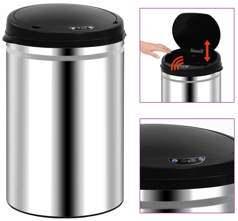 Caixote do lixo com sensor automático 30 L aço inoxidável