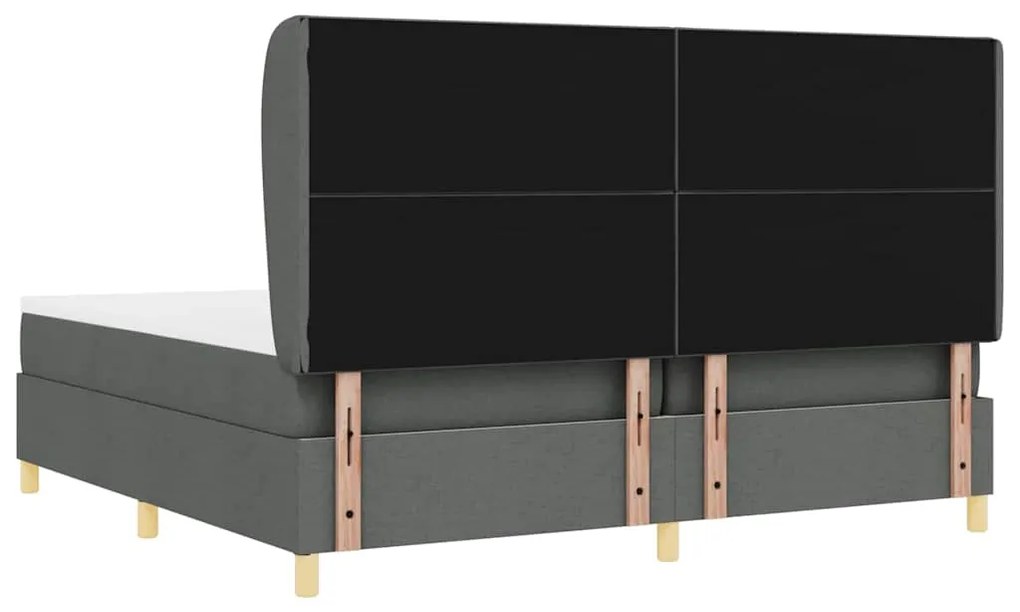 Cama Box Spring vidaXL com Colchão Cinza Escuro 200x200 cm Tecido