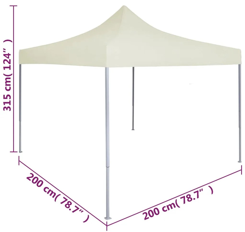 Tenda dobrável profissional para festas 2x2 m aço creme