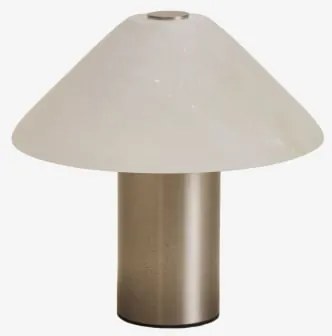 Lâmpada De Mesa Led Sem Fios Em Alabastro E Ferro Barak Alabastro - Sklum