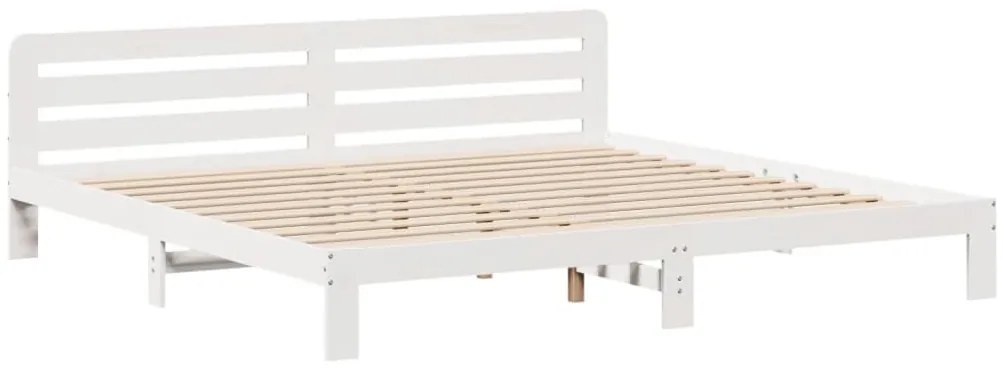 Cama sem colchão 180x200 cm madeira de pinho maciça branco