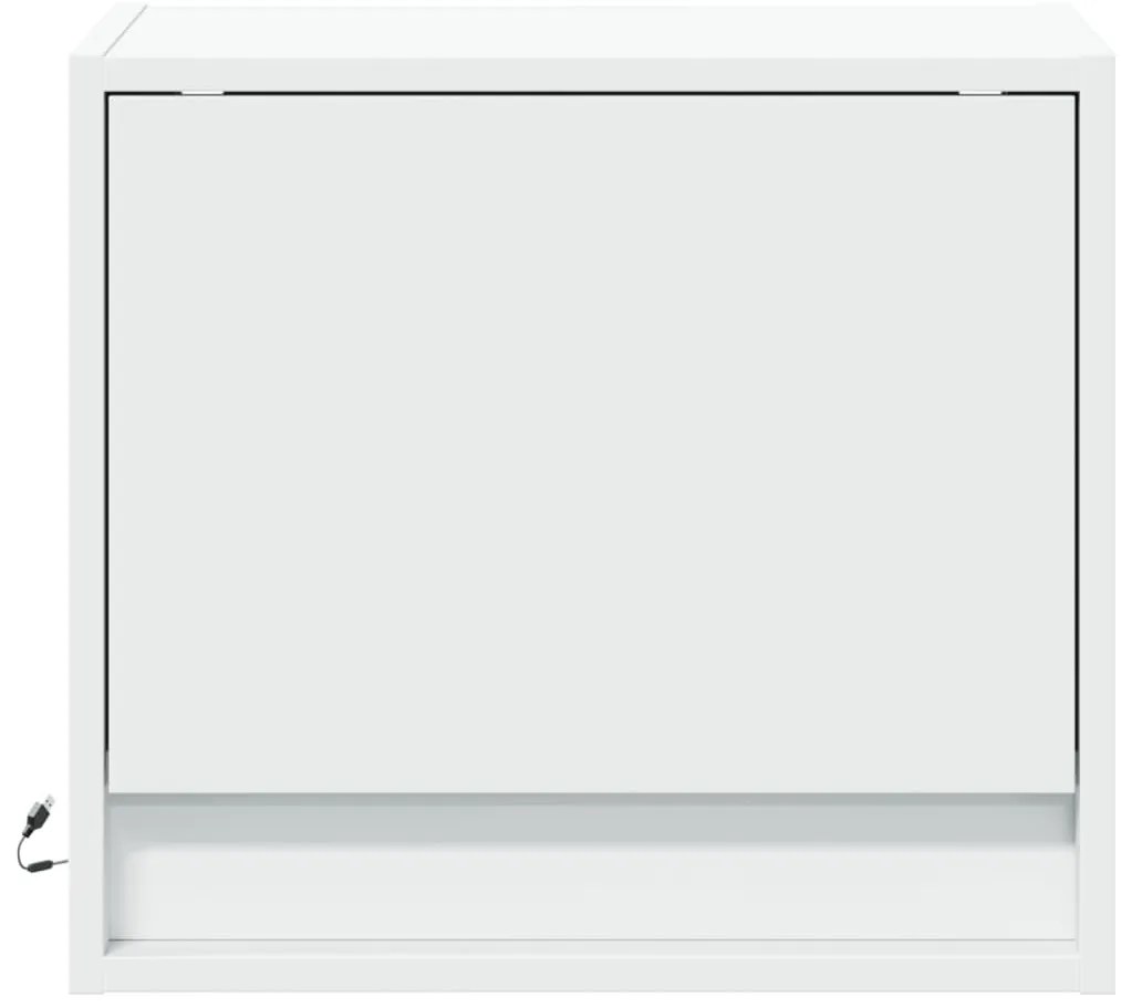 Mesa de cabeceira de parede com luzes LED branco