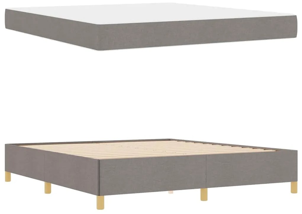 Cama Box Outros Taupe e Branco 180 x 200 cm tecido