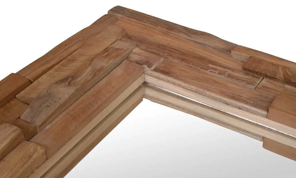 Espelho decorativo em teca 120x60 cm retangular