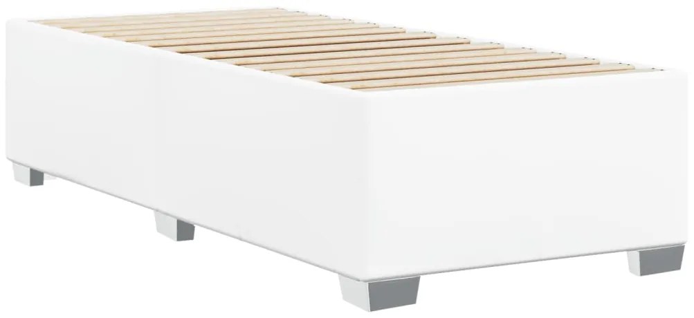 Estrutura de cama 90x200 cm couro artificial branco