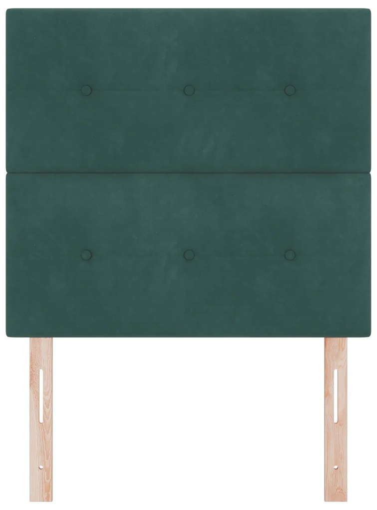 Cabeceira vidaXL Botão Estofada Verde Escuro 80 cm Veludo