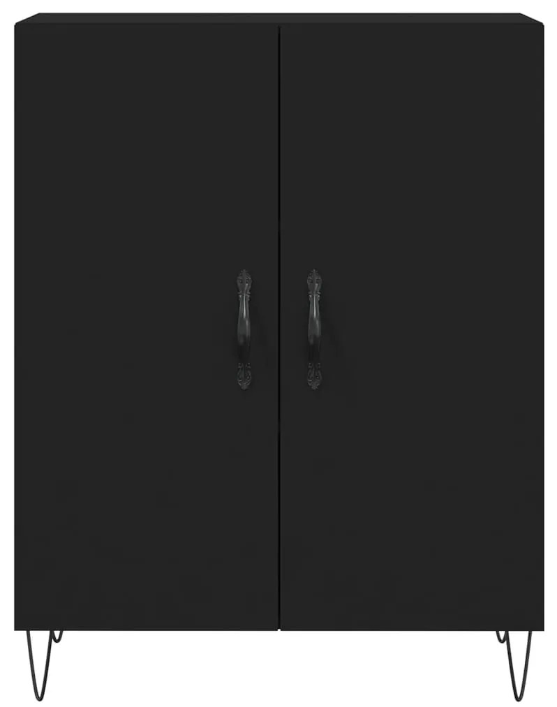 Armário alto 69,5x34x180 cm derivados de madeira preto