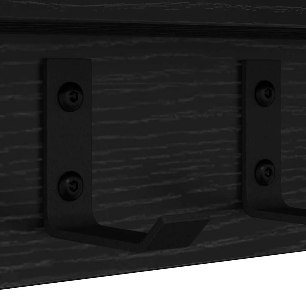 Cabideiro de Parede Carvalho preto 40 x 10.5 x 10.5 cm